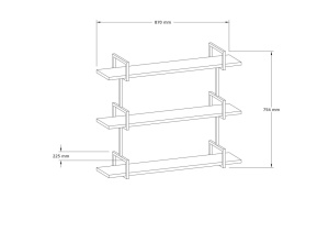 Ράφι τοίχου Uras Καρυδί 87x76x22.5 cm - Img 6