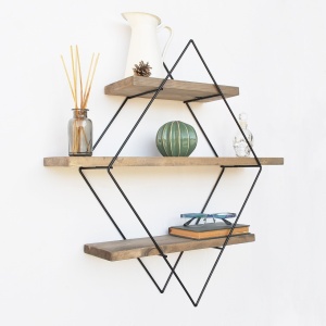 Ράφι din ξύλο Wr007 Καρυδί 60x60x14 cm