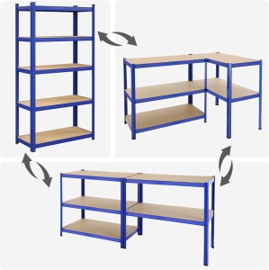 Ράφι Songmics, 5 Ράφια, 40 x 90 x 180 cm, Blue, GLR040Q01 - Img 4