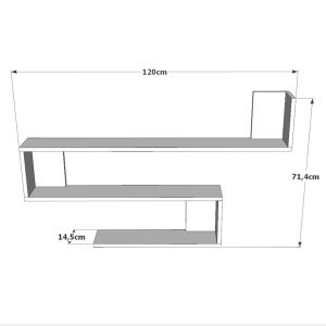 Ράφι Wl10 Λευκό 120x71.4x14.5 cm - Img 5