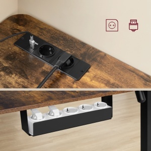 Ρυθμιζόμενο γωνιακό γραφείο Vasagle Καφέ 140x160x120 cm - Img 5