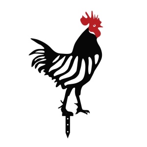 Σετ μεταλλικά διακοσμητικά αξεσουάρ κήπου Chicken Family Μαύρο 23x27 cm - Img 3