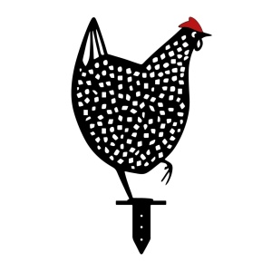 Σετ μεταλλικά διακοσμητικά αξεσουάρ κήπου Chickens Μαύρο 28x26 cm - Img 3