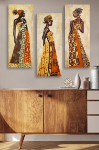 Σετ πίνακες canvas (3 τεμάχια) MDF0058 Πολύχρωμο 70x50 cm