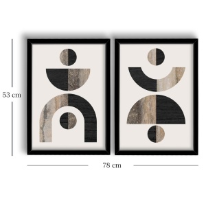 Σετ πίνακες canvas (2 τεμάχια) 2P3853NISCT-014 Καφέ 38x53 cm - Img 2