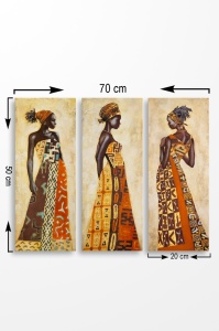 Σετ πίνακες canvas (3 τεμάχια) MDF0058 Πολύχρωμο 70x50 cm - Img 2