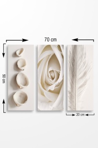 Σετ πίνακες canvas (3 τεμάχια) MDF0086 Πολύχρωμο 70x50 cm - Img 2