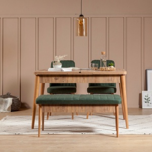 Σετ τραπέζι και καρέκλες Vina 1070-Green, Atlantic Pine