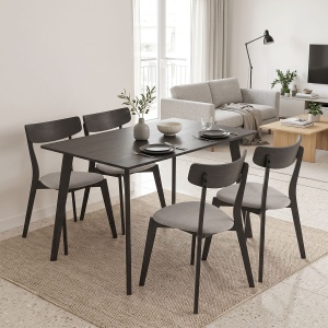 Σετ τραπέζι και καρέκλες Benson-Toto 5 τεμάχια Γκρι Rustic 120x75x75 cm