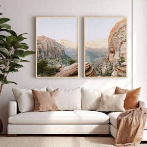 Σετ 2 πίνακες Secrea Πολύχρωμο 33x1.5x48 cm