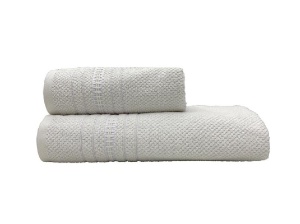 Σετ 2 πετσέτες HTJDY002 Λευκό 50x100 και 70x140 cm (Βαμβάκι 100%)