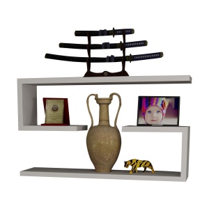Σετ 2 ράφια Jenika Λευκό 60x18x14.5 cm - Img 3