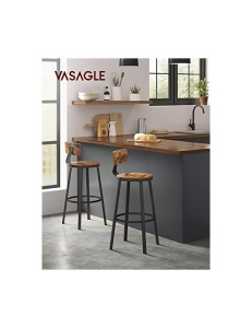 Σετ 2 σκαμπό μπαρ Vasagle, 73 cm, LBC026B01V1, Rustic Καφέ - Img 4