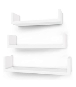 Σετ 3 ράφια, Songmics, Λευκό, 40x10x9 cm - Img 2