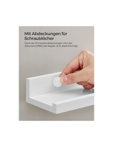 Σετ 3 ράφια, Songmics, 38 x 10 cm, MDF, Λευκό, LWS38WT - Img 6