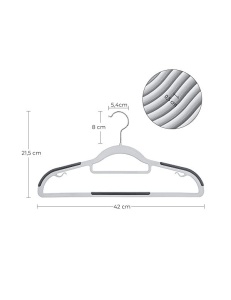 Σετ 30 κρεμάστρες, Songmics, 42 cm, CRP20G30, Γκρι - Img 5