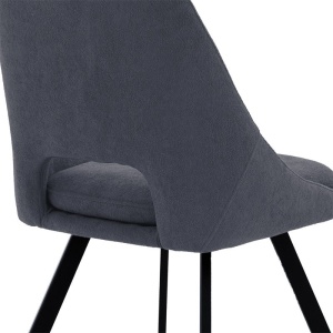 Σκαμπό μπαρ Initiate material teddy σκούρο γκρι με πόδια metalice negre 48x56x98 cm - Img 7
