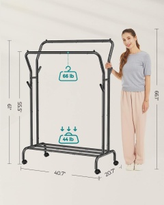 Σταντ Κρεμάστρας Songmics, Μαύρο, 153x54.5x103 cm - Img 5