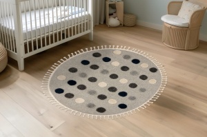 Στρογγυλό Χαλί copii Fano Γκρι 133x133 cm - Img 3