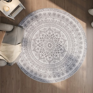 Στρογγυλό Χαλί Songmics Μπεζ 160x160 cm - Img 2
