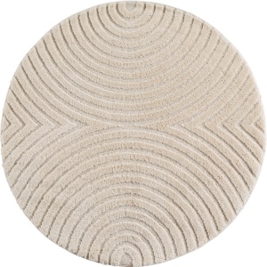 Στρογγυλό Χαλί Art boho V2 Κρεμ 80x80 cm