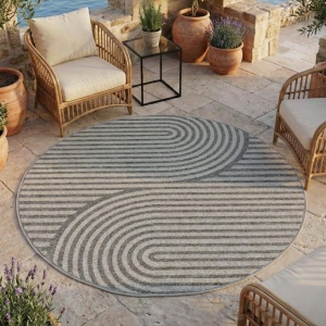 Στρογγυλό Χαλί Desert Boho V1 Γκρι 200x200 cm