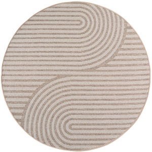 Στρογγυλό Χαλί Desert Boho V1 Μπεζ 200x200 cm - Img 2