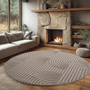 Στρογγυλό Χαλί Helix V2 Μπεζ 200x200 cm