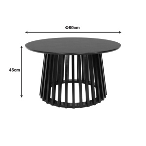 Τραπεζάκι σαλονιού Domonic Μαύρο 80x80x45 cm - Img 5