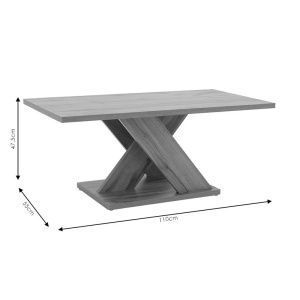 Τραπεζάκι σαλονιού Solange χρώμα sonoma 110x55x47.5cm - Img 5