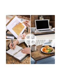 Τραπεζάκι laptop, Songmics, Ρουστίκ καφέ, LLD110B01, 71 x 35 x 23 cm - Img 3