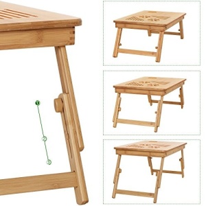 Τραπεζάκι laptop, Songmics, Φυσικό, 55x35x(21-29) cm - Img 5