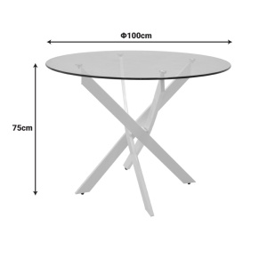 Τραπέζι Antoro Λευκό 100x100x75 cm - Img 5