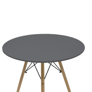 Τραπέζι Julita MDF με επιφάνεια Μαύρο και πόδια naturale 80x80x73 cm - Img 3