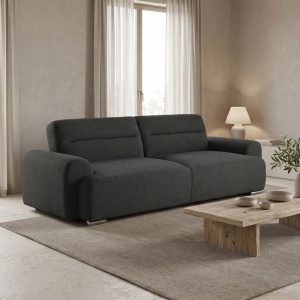 Τριθέσιος καναπές-κρεβάτι, Harmonious, Pako, Ανθρακί 223.5x92x81 cm
