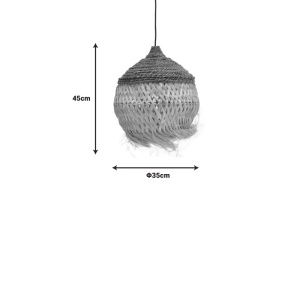Φωτιστικό οροφής Fiorine abaca σε φυσικό χρώμα 35x35x45+ cm - Img 3