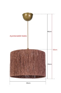 Φωτιστικό οροφής YL241 Καφέ 30x20x60 cm - Img 3