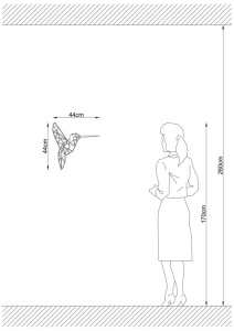 Φωτιστικό Τοίχου Pasarea Colibri 607-A, Μαύρη Σκιά - Img 4
