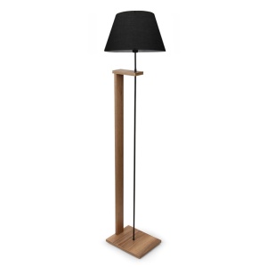 Φωτιστικό Δαπέδου PWL-1081, E27 μαύρο-καρυδί, 38x150 cm