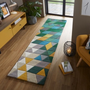 Χαλί Διαδρόμου Prism Πράσινο/Πολύχρωμο 60X230 cm, Flair Rugs