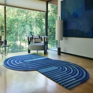 Χαλί Conway Retro Shaped Σκούρο Μπλε 150x240 cm, Flair Rugs