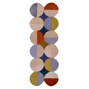 Χαλί διάδρομος Mia Ellipse Μπλε, Κεραμιδί 80x230 cm, Flair Rugs - Img 2