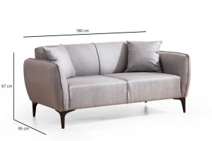 2θέσιος καναπές Naura Γκρι 185x55 cm - Img 7