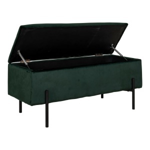 Banca cu spatiu de depozitare Watford, Verde, 36.5x95x43 cm