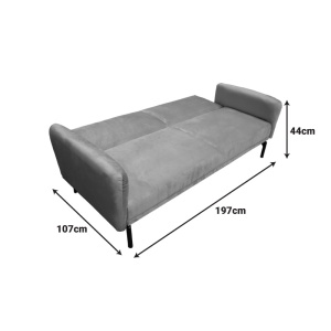 Canapea extensibila Veluto, Gri, 85x197x83 cm - Img 7