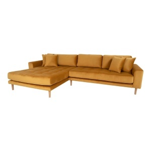 Canapea lounge Lido, Galben mustar, 92x290x76 cm - Img 4