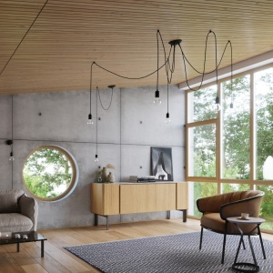 Candelabru 5 Edison Negru 300x300x150 cm - Img 6