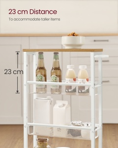 Carucior depozitare, Dacey, Alb, 45.4x13x77 cm - Img 5