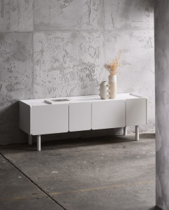 Comoda TV BERA, Alb, 45x55x160 cm