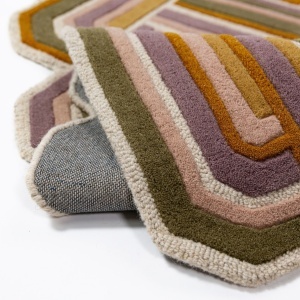 Covor Lattice Shaped Wool Lila 200x300 cm - Img 3